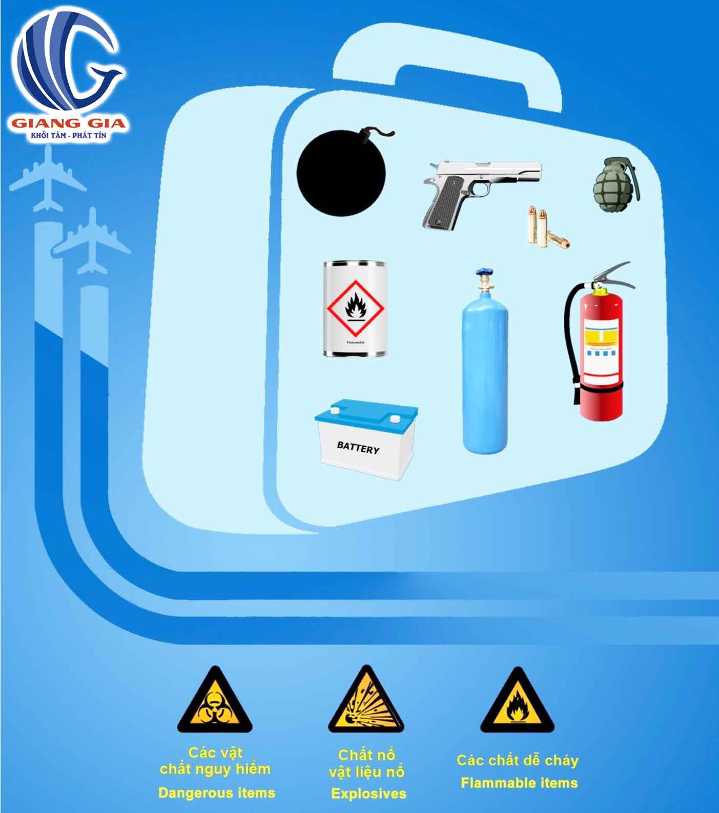 Hành lý xách tay không được mang và cấm những gì khi đi máy bay