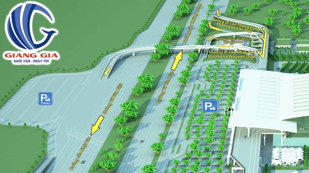 Hướng dẫn luồng đường ra khỏi Nhà Ga T2 sân bay quốc tế Nội Bài
