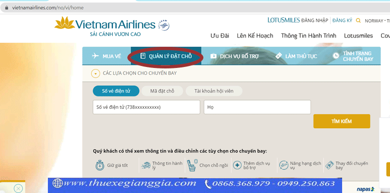 Cách tra cứu lịch trình chuyến bay của Vietnam Airlines