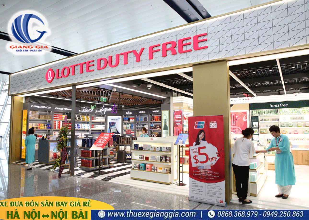 Cửa hàng miễn thuế tại sân bay Quốc tế Nội Bài