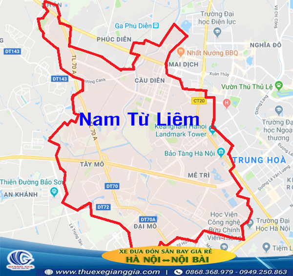 Taxi sân bay Nội Bài đi quận Nam Từ Liêm Hà Nội