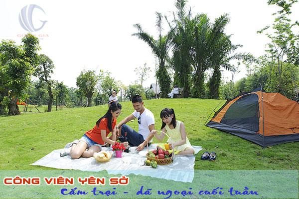 Ăn uống picnic dã ngoại tại công viên Yên Sở Hoàng Mai Hà Nội